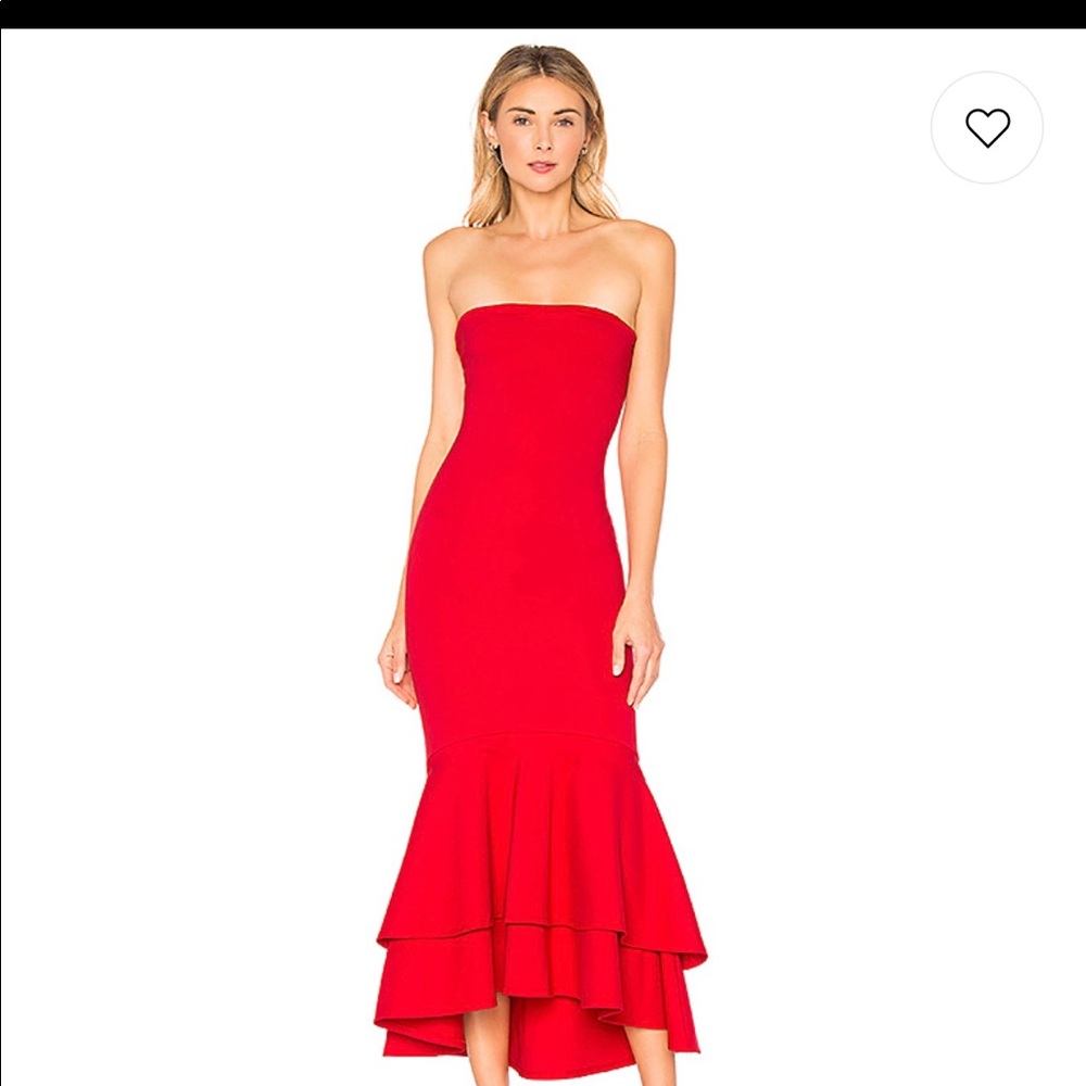 ✨Lovers + Friends Red Strapless Gown